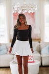 Bubbly Flare Mini Skirt - White-HAZEL & OLIVE-Small-