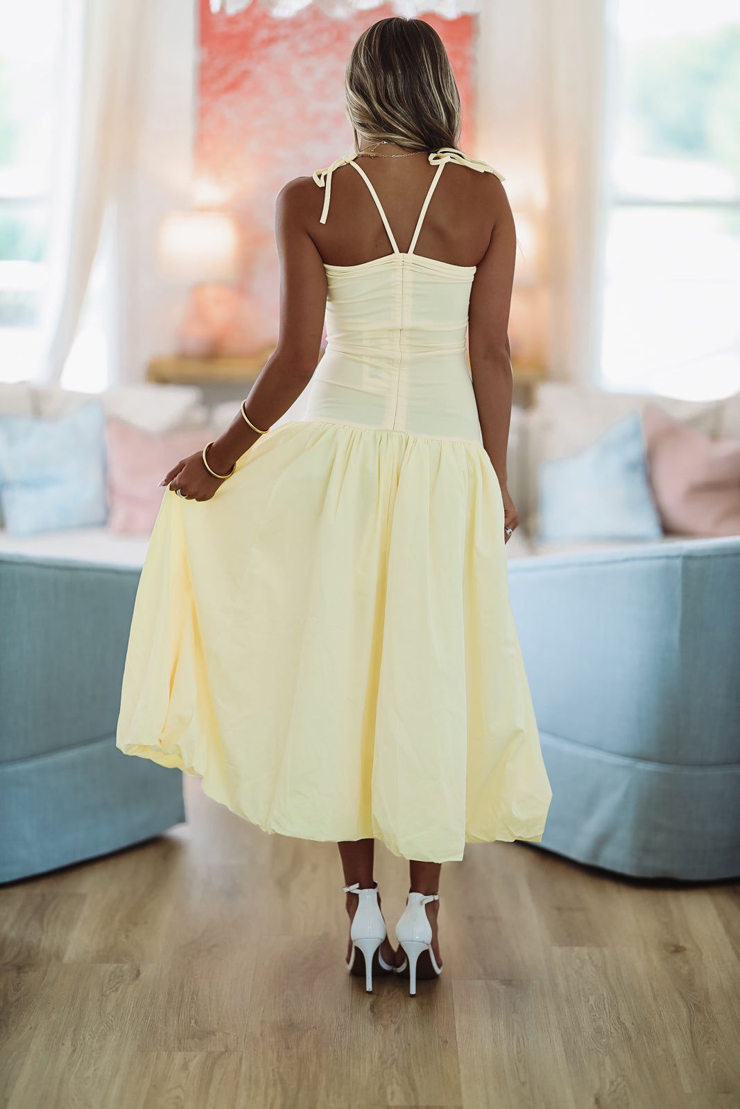 Burst of Yellow Midi Dress - Yellow, Large | Hazel and Olive | Boutique Fashion Burst of Yellow Midi Dress - Yellow, Large | Hazel and Olive | Boutique Fashion