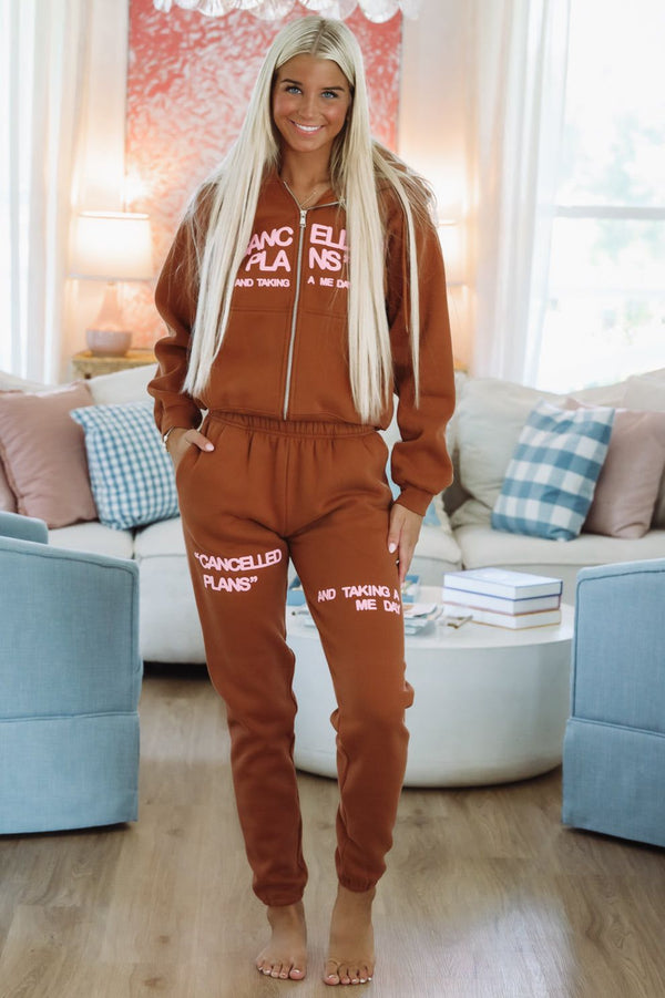 Canceled Plans Sweatpants By Mayfair Group - Cinnamon-HAZEL & OLIVE-XS-