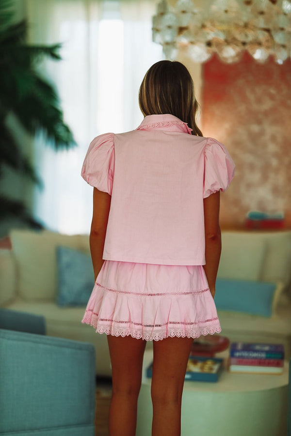 Candied Raindrop Top and Skort Set - Pink-HAZEL & OLIVE MST8197-Small-