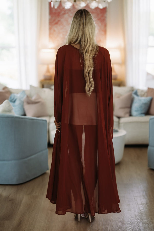 Hazel & Olive CAPE26410 Breezy Bliss Cape - Caramel Brown