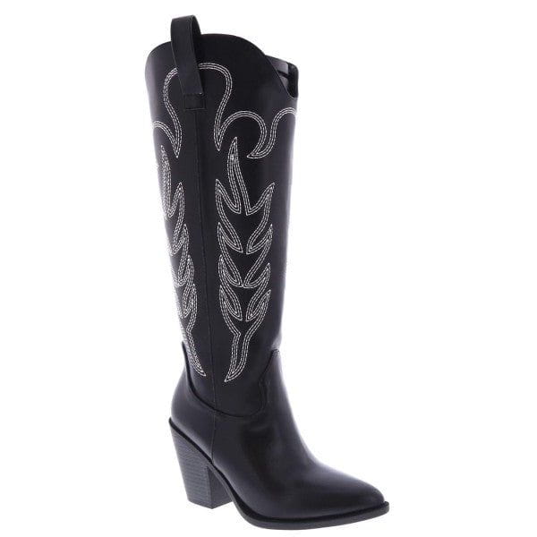 Hazel & Olive Cattle/9 Rodeo Angel Western Cowboy Boots - Black