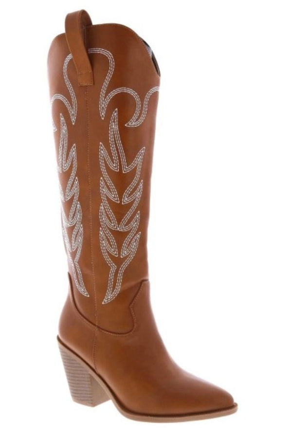 Hazel & Olive Cattle/9 Rodeo Angel Western Cowboy Boots - Tan