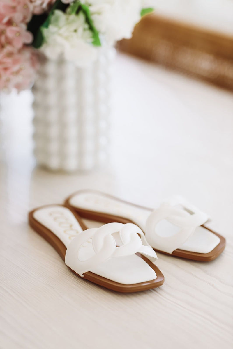 HAZEL & OLIVE Caught in the Moment Sandals - White