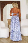 Caviar Dreams Print Maxi Dress - Blue and White-HAZEL & OLIVE-Small-