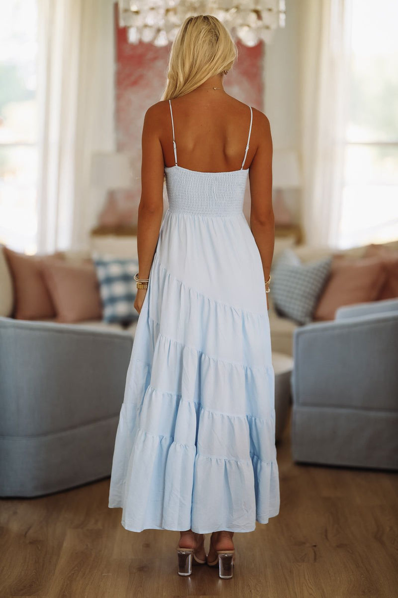 Renedezvous in the Hamptons Maxi Dress - Light Blue-HAZEL & OLIVE CD/12899-XSmall-