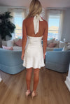 Hazel & Olive CD/14069 Satin Secret Mini Dress - Ivory