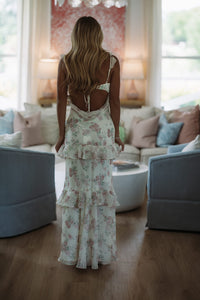 Hazel & Olive CD/14319 Briar Rose Maxi Dress - Butter Yellow, Pink and Green