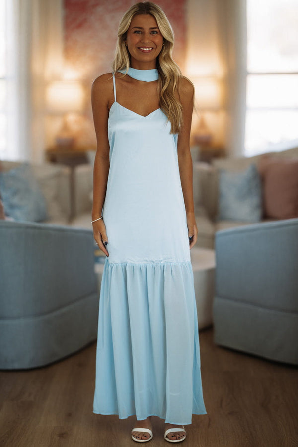 Hazel & Olive CD06525 Pure Magic Maxi Dress - Blue
