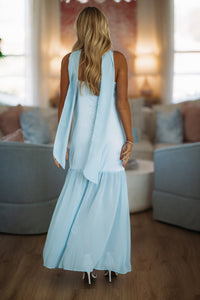 Hazel & Olive CD06525 Pure Magic Maxi Dress - Blue