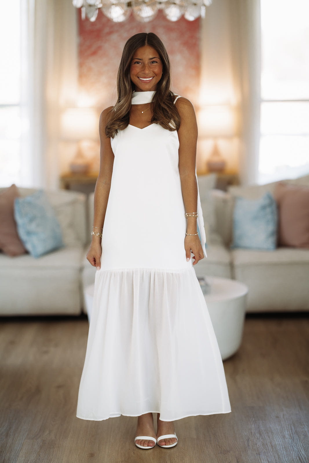 Hazel & Olive CD06525 Pure Magic Maxi Dress - White