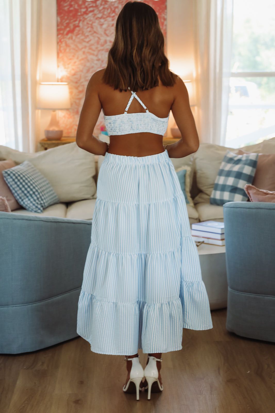 Classic Stripes Bustier Bra Top - Light Blue and White – Hazel & Olive
