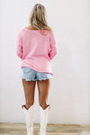 HAZEL & OLIVE Champagne Please Pullover Sweater - Pink