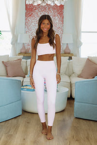 Check Me Out Leggings - Pink and White-HAZEL & OLIVE-Small-