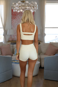 Check Me Out Shorts - Yellow and White-HAZEL & OLIVE-Small-