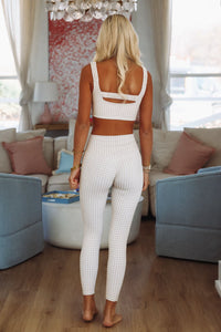 Check Me Out Sports Bra - Taupe and White-HAZEL & OLIVE-Small-