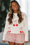 Cherry on Top Sweater - Ivory-HAZEL & OLIVE ST2429/02-Small-