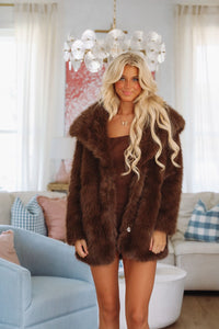 Hazel & Olive CLAFC0063 Polar Glow Coat - Brown