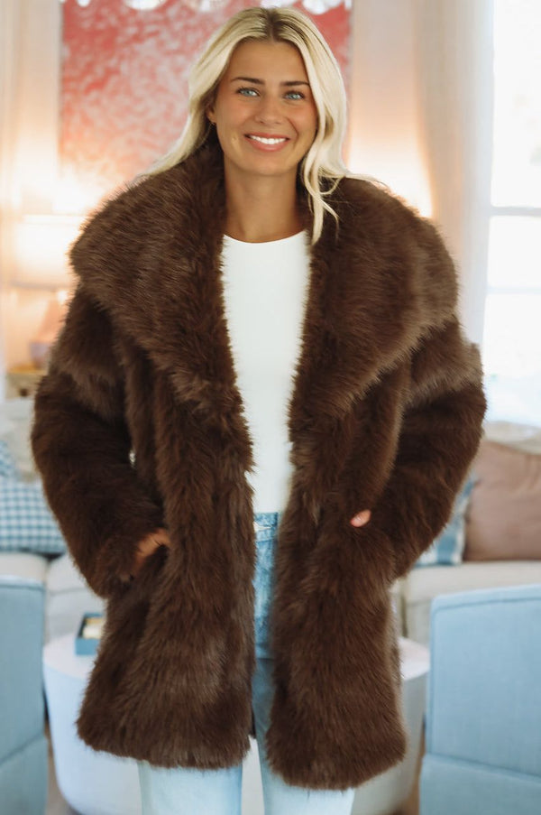 Hazel & Olive CLAFC0063 Polar Glow Coat - Brown