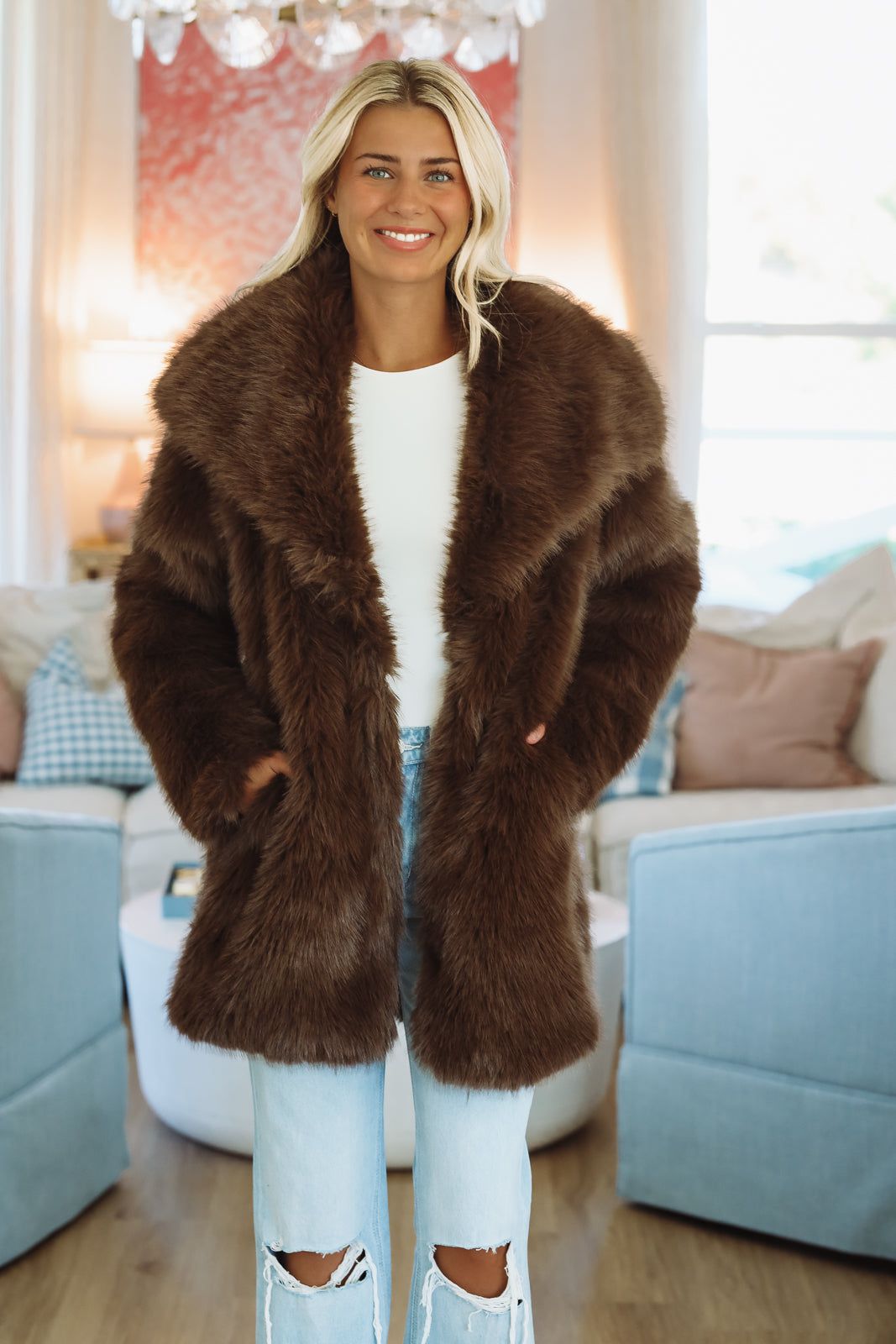 Hazel & Olive CLAFC0063 Polar Glow Coat - Brown