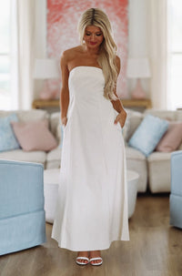 Classic in Linen Maxi Dress - Oatmeal-HAZEL & OLIVE-Small-