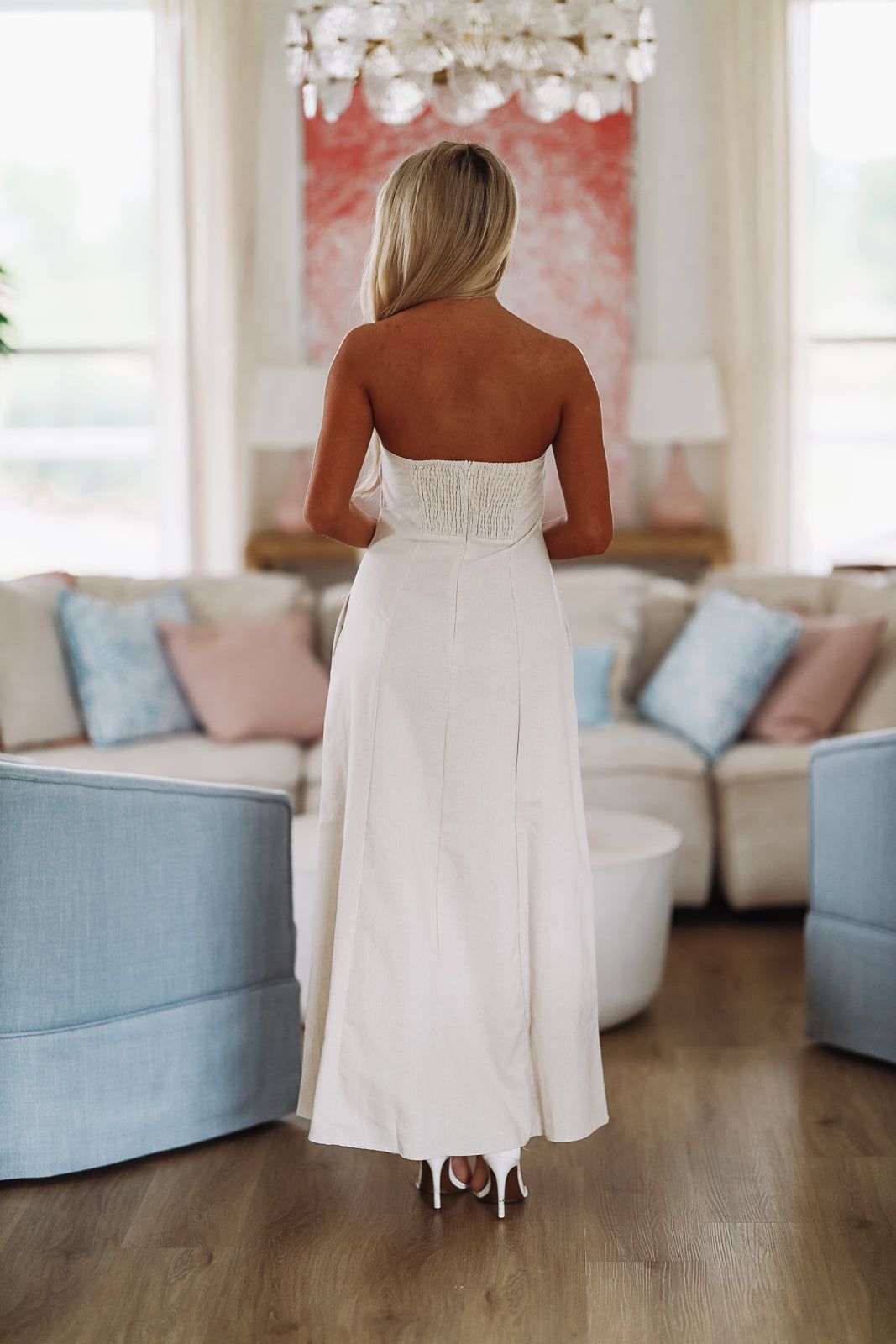 Classic in Linen Maxi Dress - Oatmeal-HAZEL & OLIVE-Small-