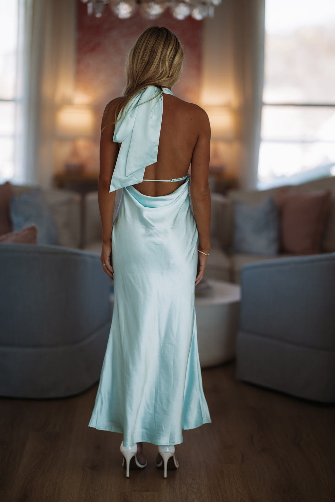 HAZEL & OLIVE CM6080D Daydreamer Maxi Dress - Light Blue