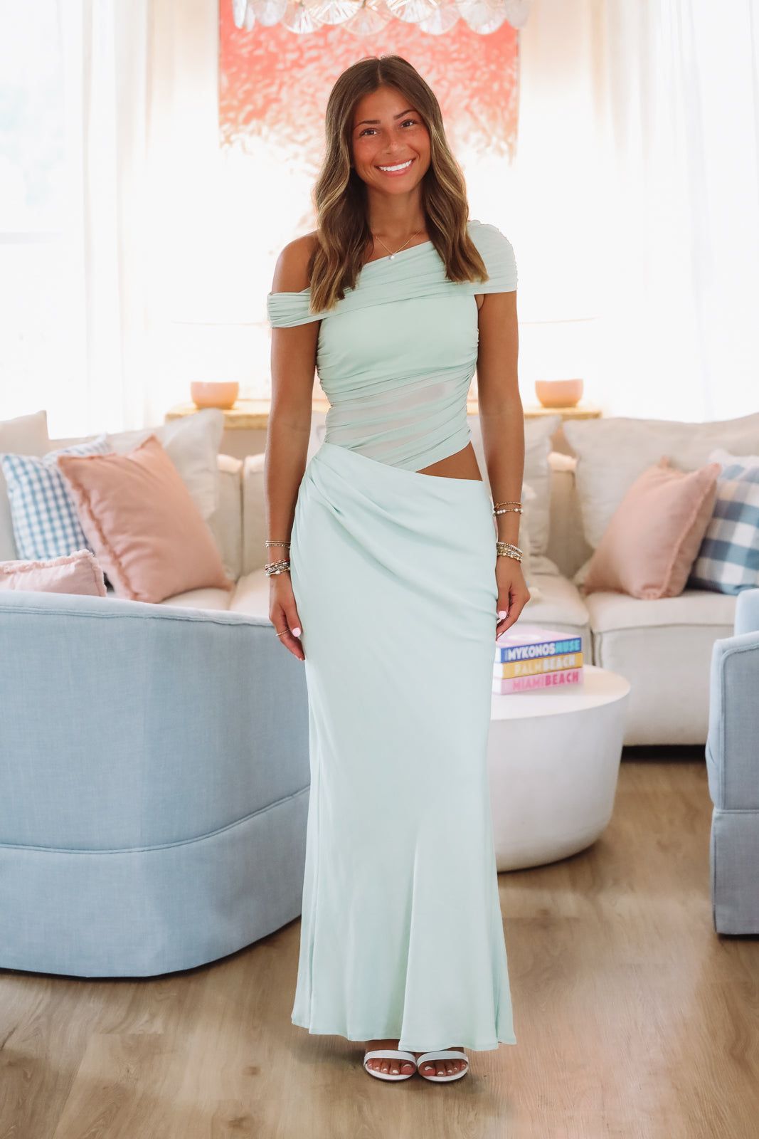 HAZEL & OLIVE CM6094D15 Magical Moments Maxi Dress - Sage