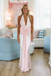Hazel & Olive CM658D Darling Bow Maxi Dress - Pink