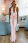 Hazel & Olive CM658D Darling Bow Maxi Dress - Pink