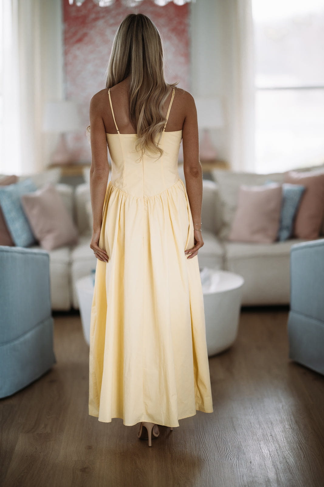 Hazel & Olive CM6644J Classic Love Story Maxi Dress - Butter Yellow