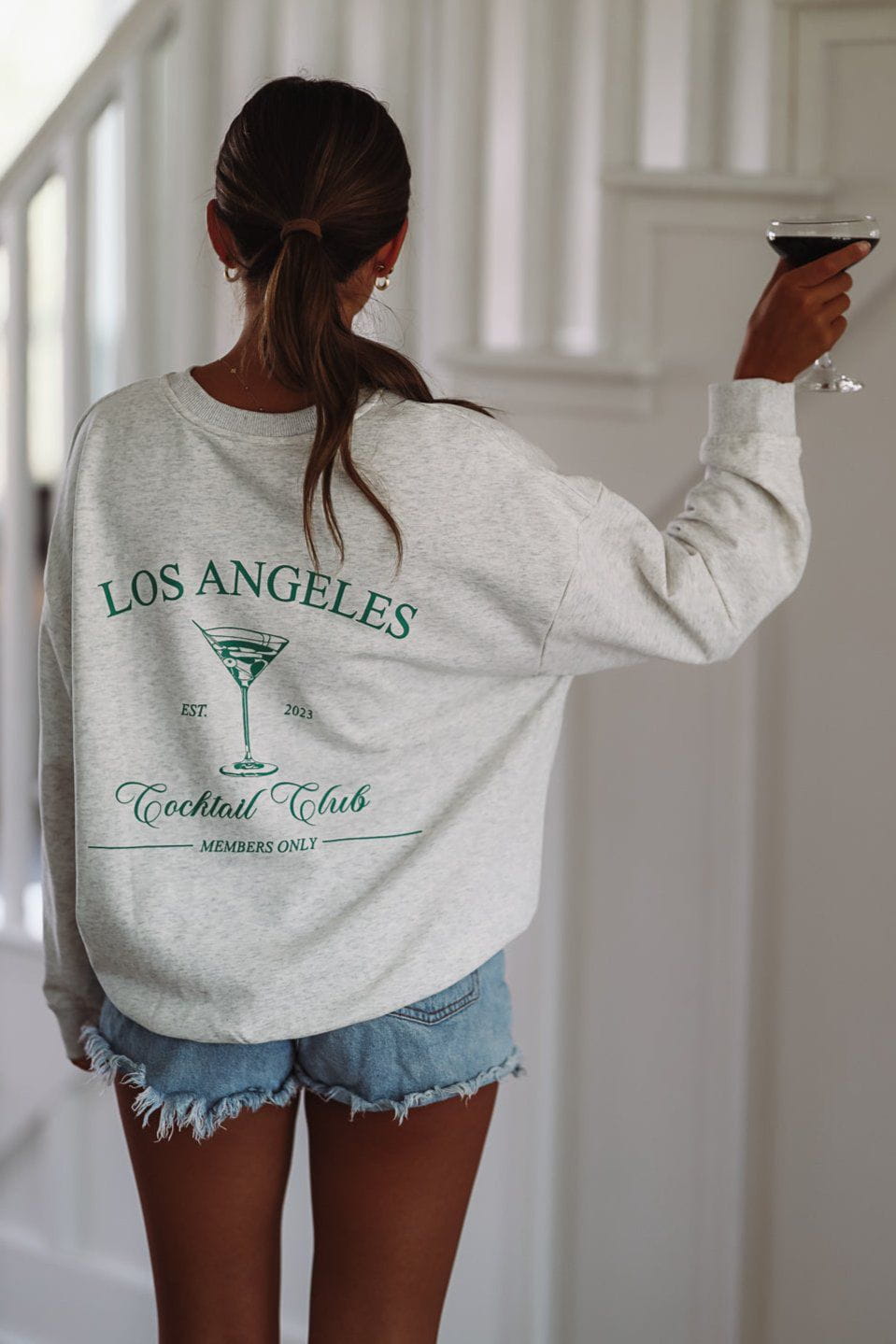 Cocktail Club Sweatshirt - Heather Grey-HAZEL & OLIVE-Small-