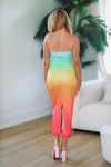 HAZEL & OLIVE Color Me Gorgeous Sequin MIdi Dress - Multi