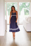 Come Sail Away Midi Dress - Navy-HAZEL & OLIVE-Small-