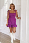 Cowgirl Up Denim Mini Dress - Purple-HAZEL & OLIVE-Small-