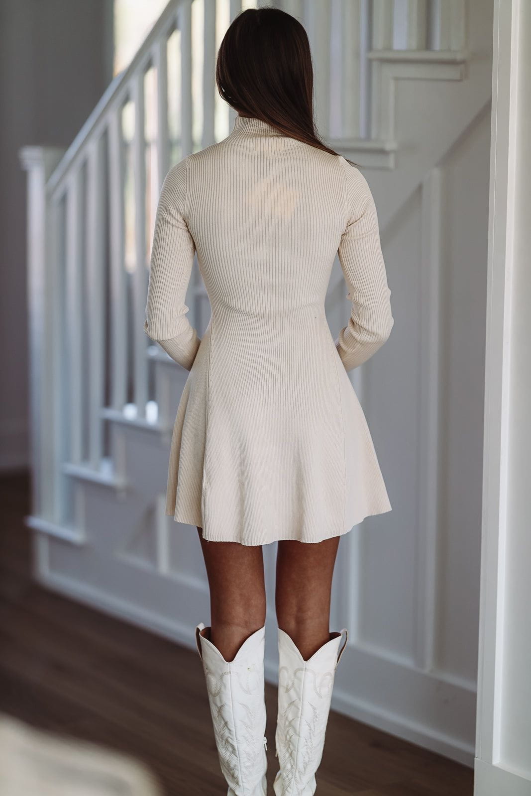 Cozy In Knit Sweater Mini Dress - Cream - Small Cozy In Knit Sweater Mini Dress - Cream - Small