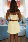 Sunshine Crop Top and Mini Skirt Set - Yellow-Hazel & Olive CS8901-Small-