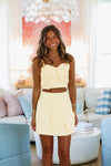 Sunshine Crop Top and Mini Skirt Set - Yellow-Hazel & Olive CS8901-Small-