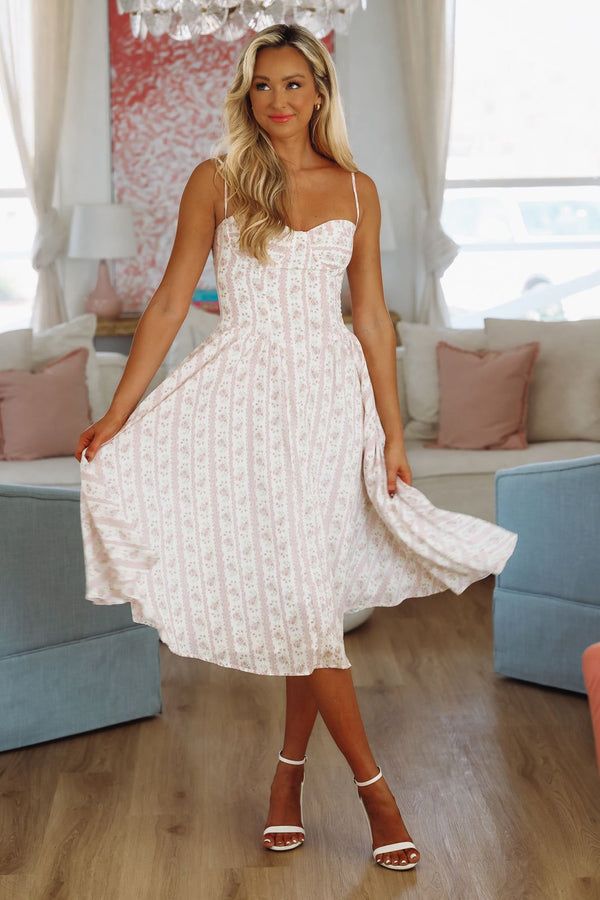 Cute Chick Midi Dress - Pink-HAZEL & OLIVE SM/D20617R-Small-