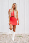 HAZEL & OLIVE Cutest in the Stands Crop Top and Skirt Set - Red