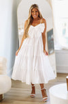 HAZEL & OLIVE Cutie Bow Midi Dress - White