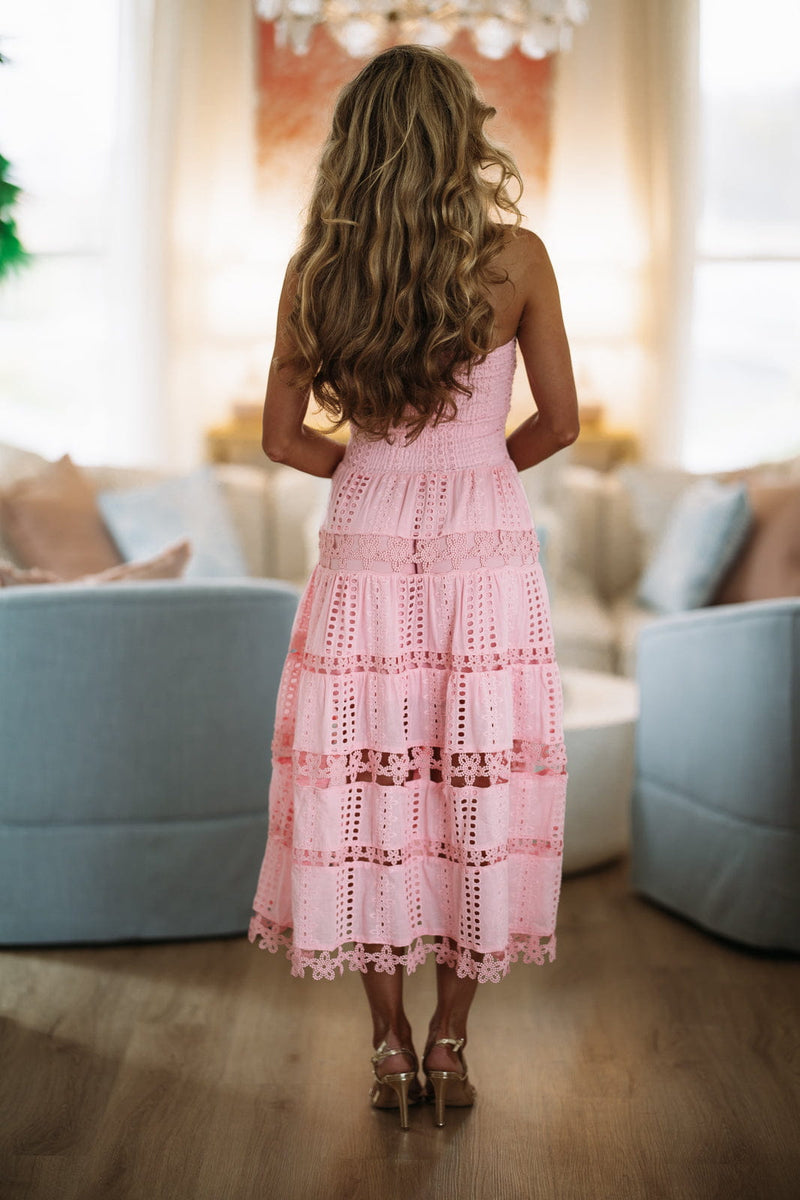 pink midi dress designer Early Evening Midi Dress - Pink, Large | Hazel and Olive