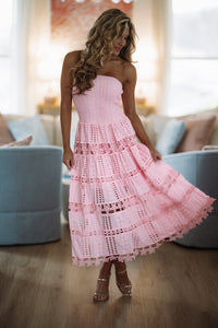 HAZEL & OLIVE D/2192/H Early Evening Midi Dress - Pink