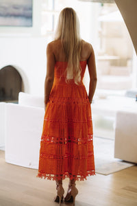 HAZEL & OLIVE D/2192/H May I Have Your Attention Please Midi Dress - Orange