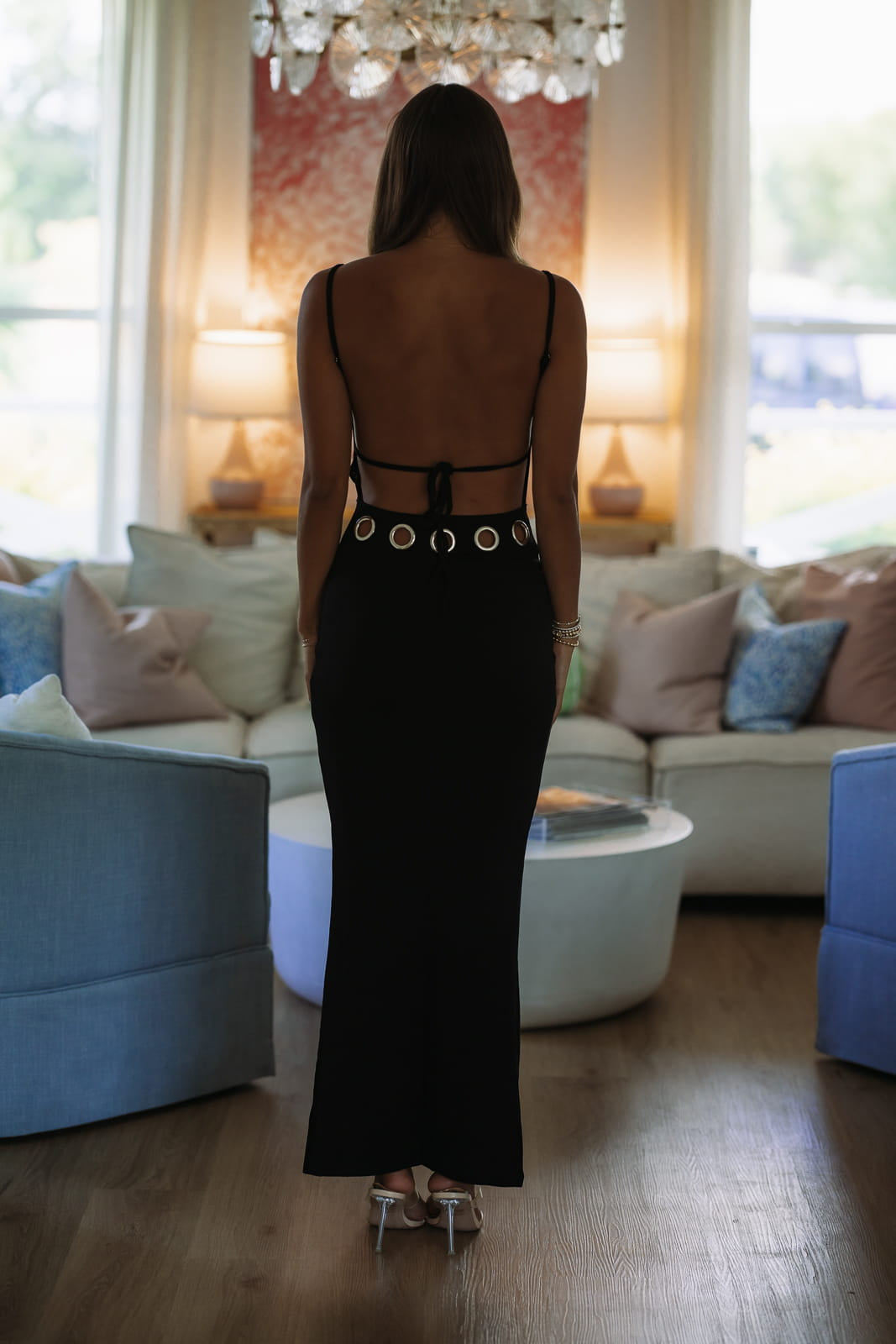 Hazel & Olive D6557 Jazz Club Glow Maxi Dress - Black