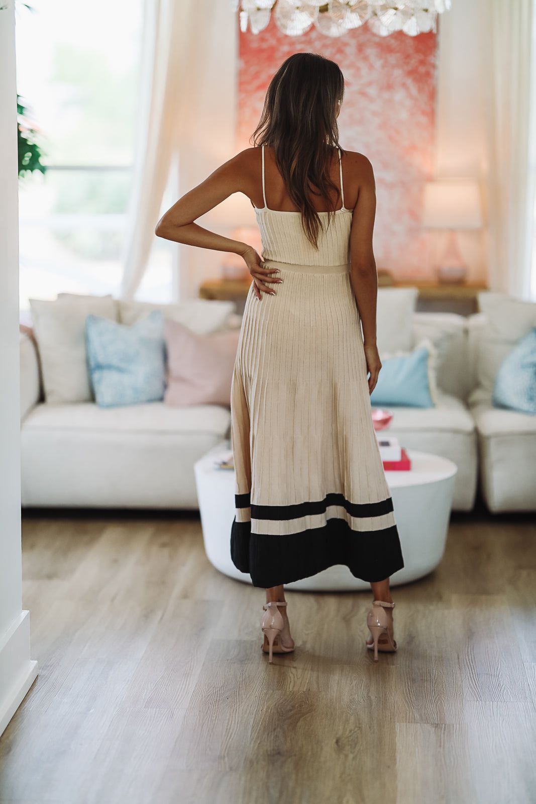 Daily Stroll Midi Dress - Khaki And Black Hazel & Olive Daily Stroll Midi Dress - Khaki And Black Hazel & Olive