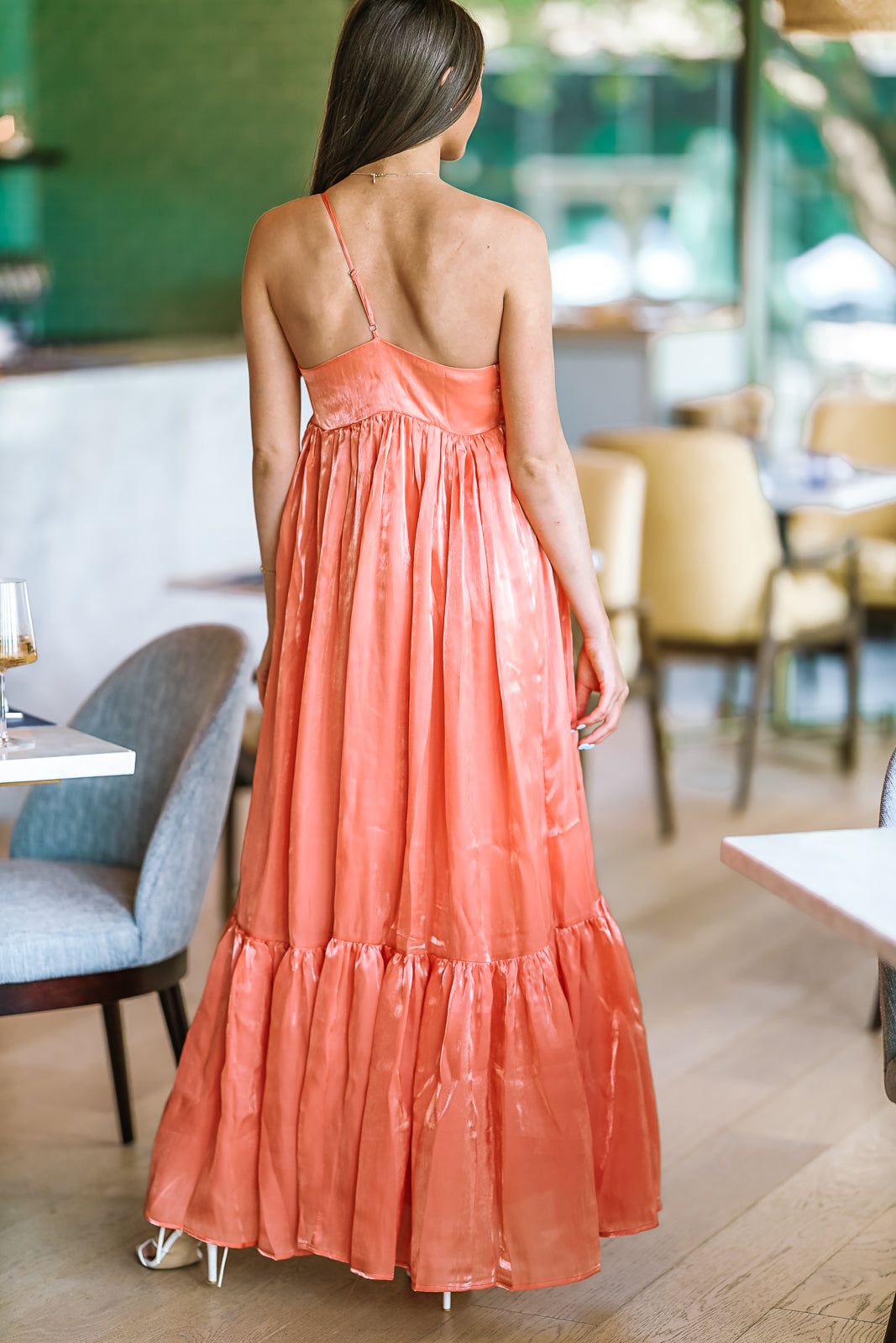 Dance Floor Bound Maxi Dress - Dark Peach-HAZEL & OLIVE-Small-