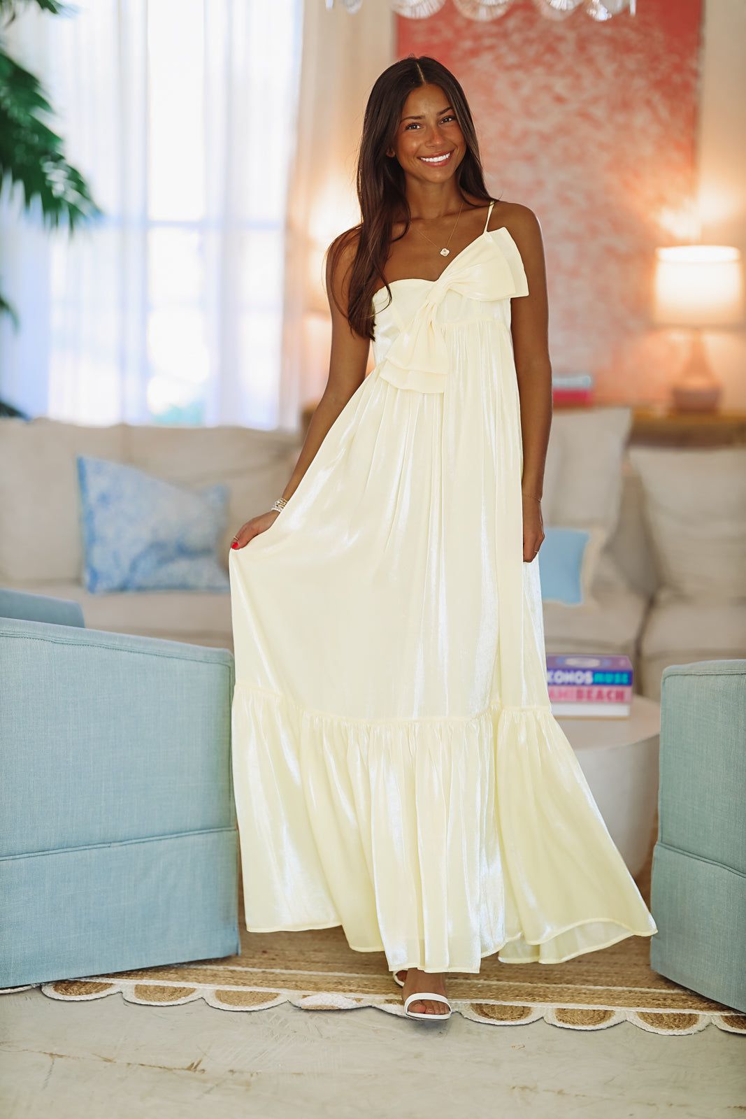 Dance Floor Bound Maxi Dress - Light Yellow Hazel & Olive Dance Floor Bound Maxi Dress - Light Yellow Hazel & Olive