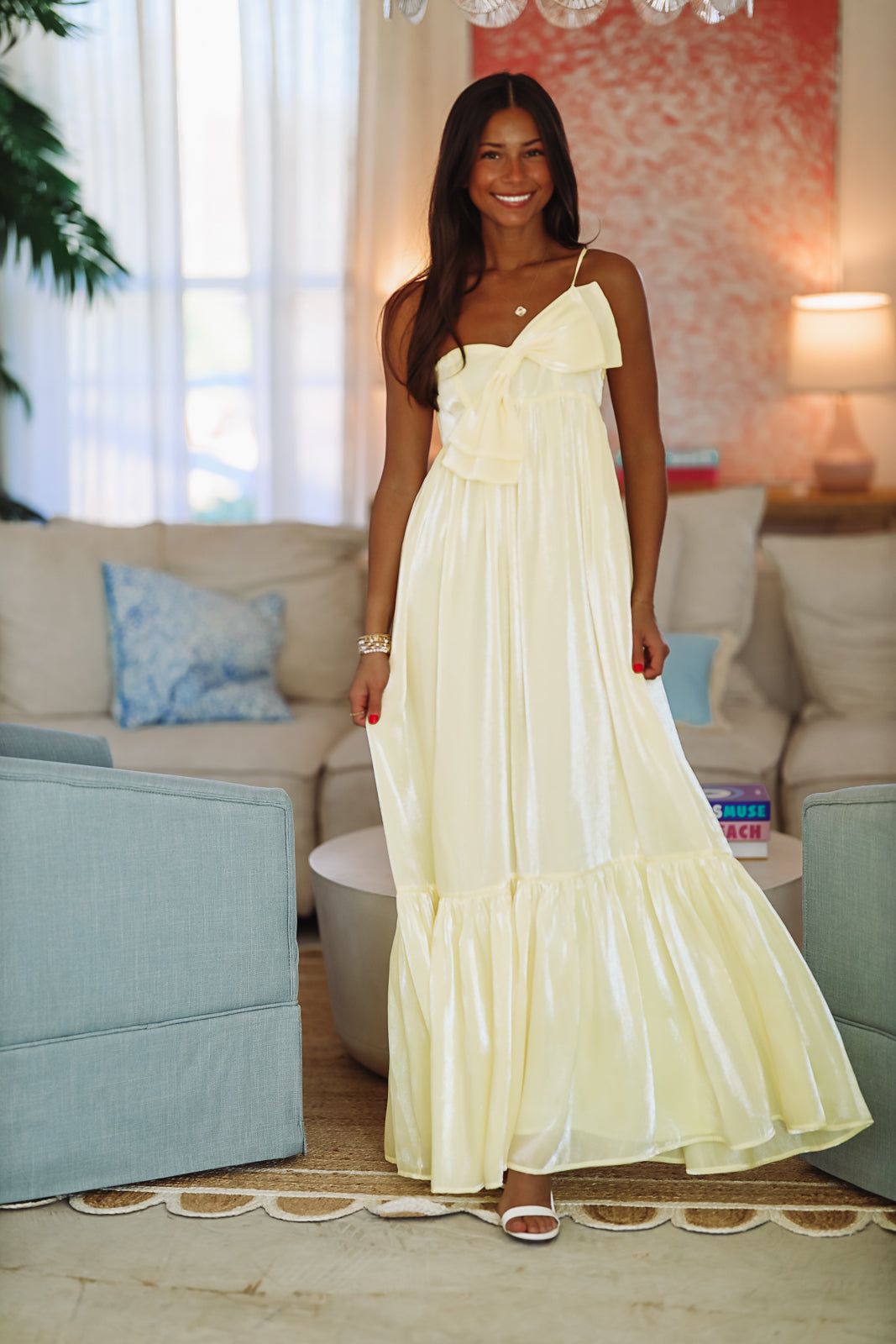 Dance Floor Bound Maxi Dress - Light Yellow Hazel & Olive Dance Floor Bound Maxi Dress - Light Yellow Hazel & Olive