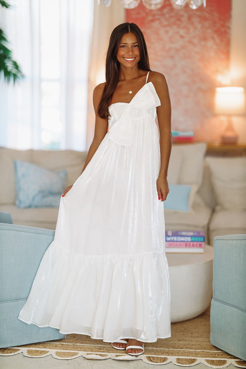 knee length dresses for ladies Modest Wedding Dress with Long Sleeves, A Line Wedding Lace Dress, Boho Wedding Dress, Off White Maxi Dress, Simple Fall Wedding Dress M main image 0